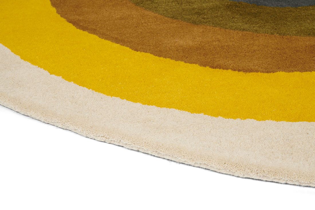 Sunflower geel cirkel tapijt | Maat: Ø 150 cm