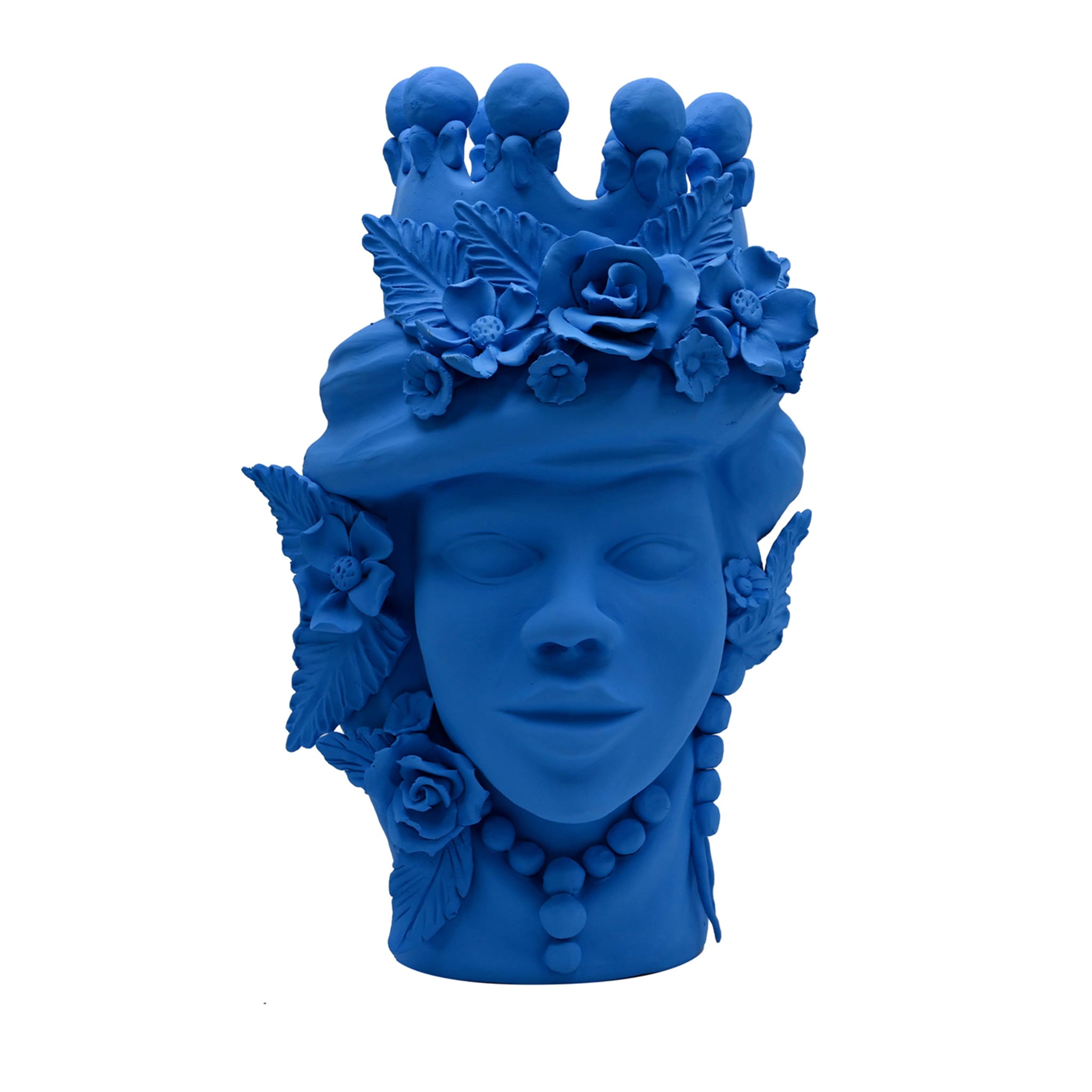 Moor's Head blauwe sculptuur