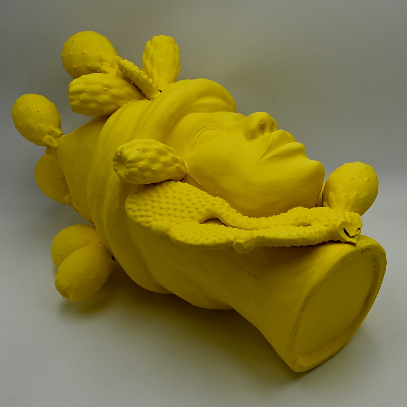 Moor's Head gele handgemaakte sculptuur