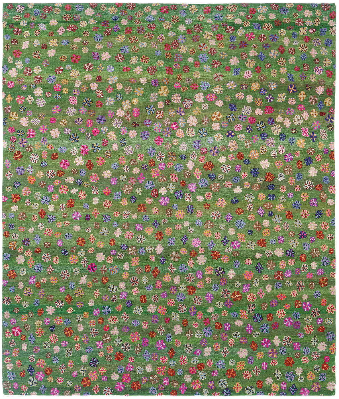 Little flowers groen tapijt | Maat: 250 × 300 cm