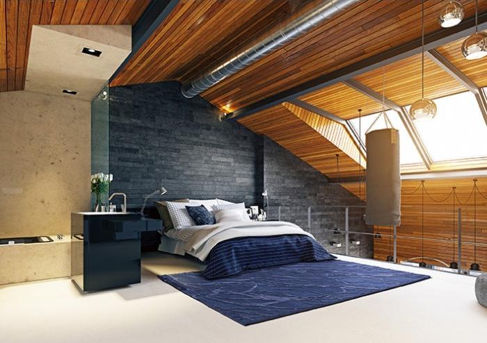 Modern handgeknoopt Blue tapijt | Maat: 170 × 240 cm