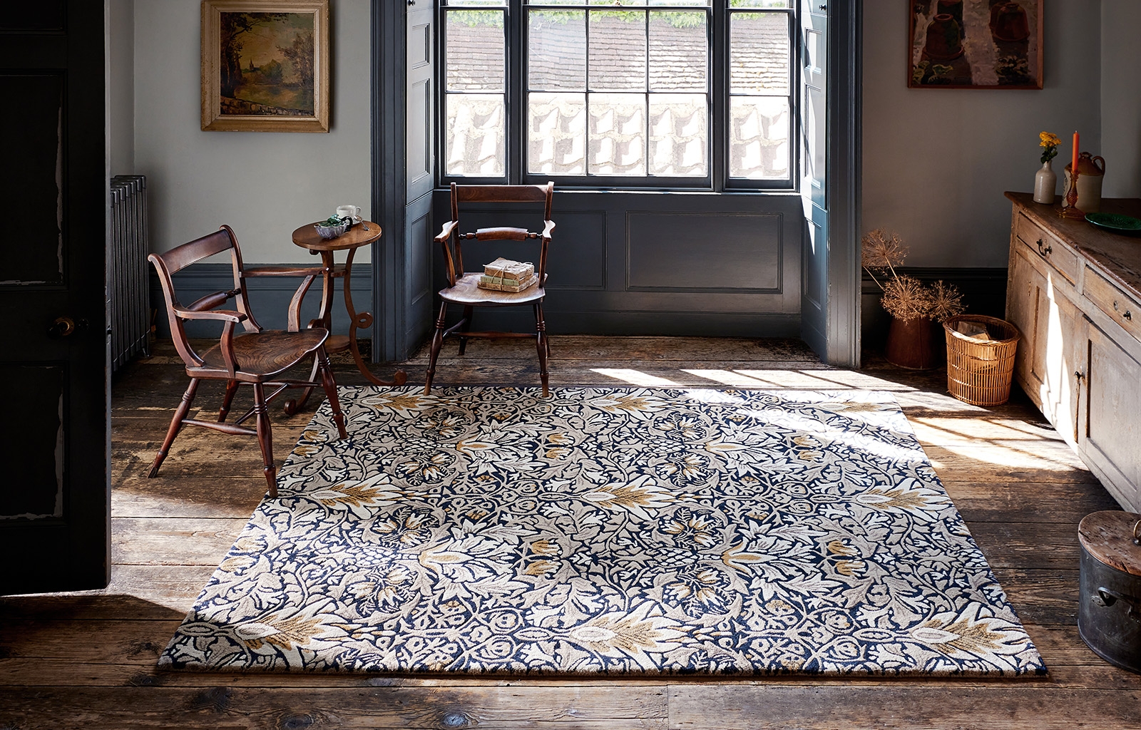 Snakeshead indigo tapijt | Maat: 140 × 200 cm
