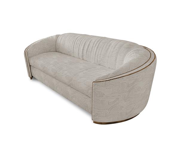 Premium comfort beige gebogen bank