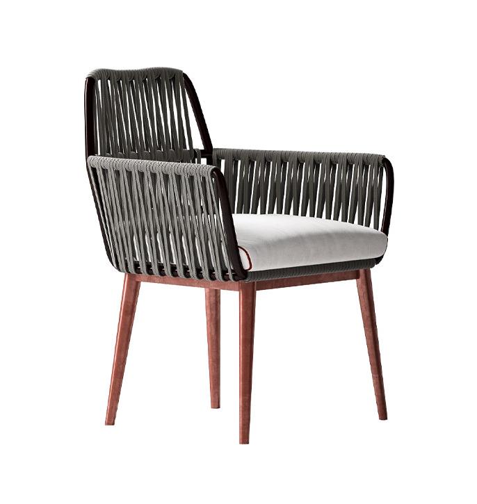 Touw stoel met armleuning