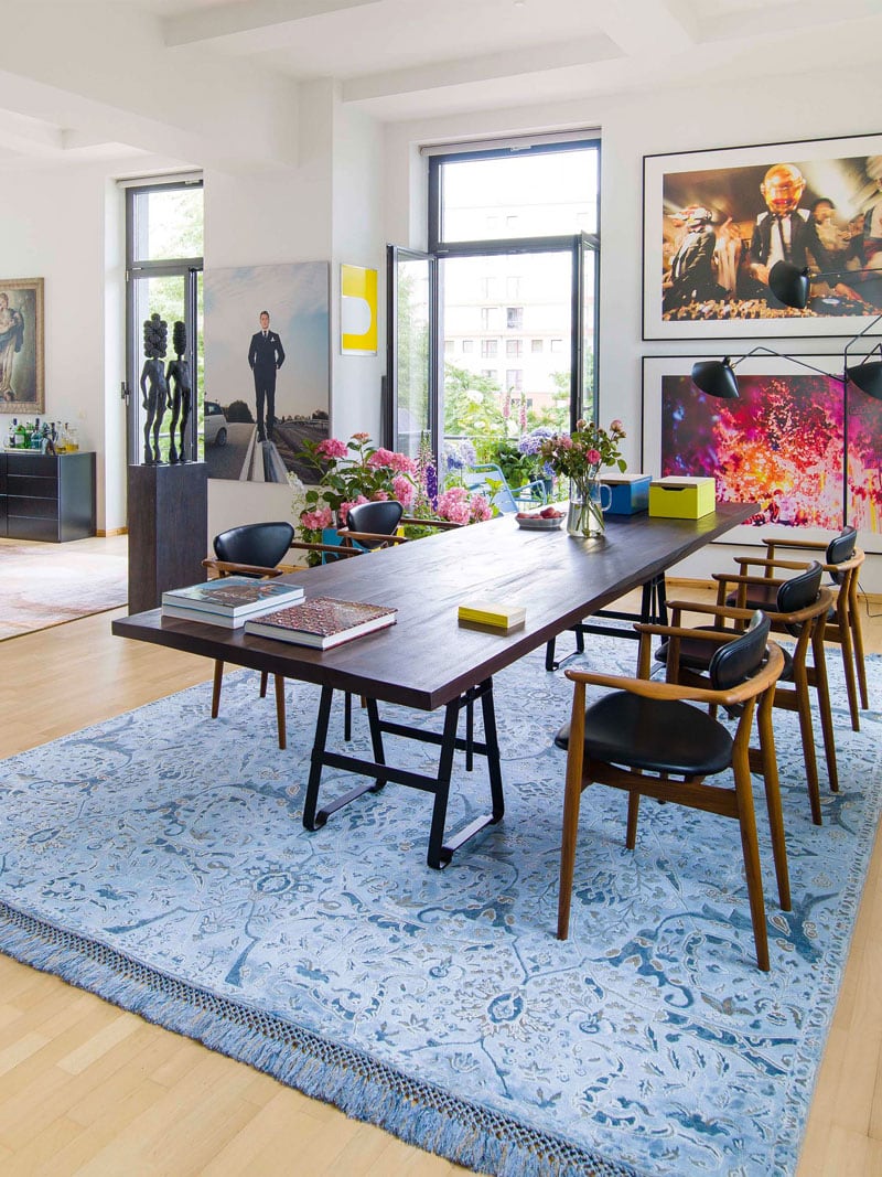 Teheran Blue handgemaakte luxe tapijt | Maat: 183 × 274 cm