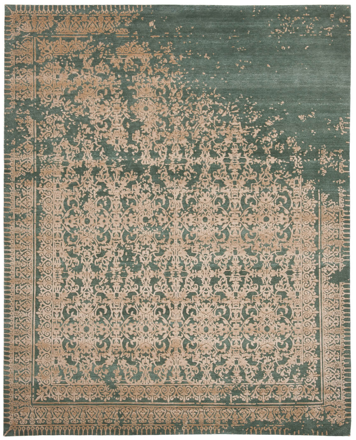 Ferrara rocked groen tapijt | Maat: 280 × 360 cm