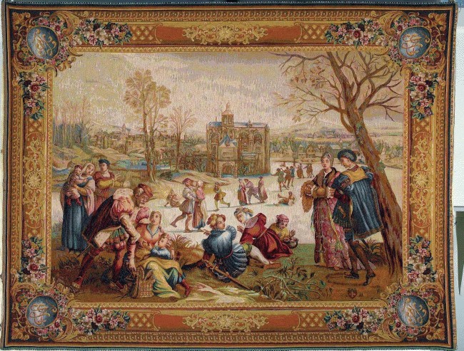 Skater Winter horizontaal wandtapijt | Maat: 110 × 150 cm
