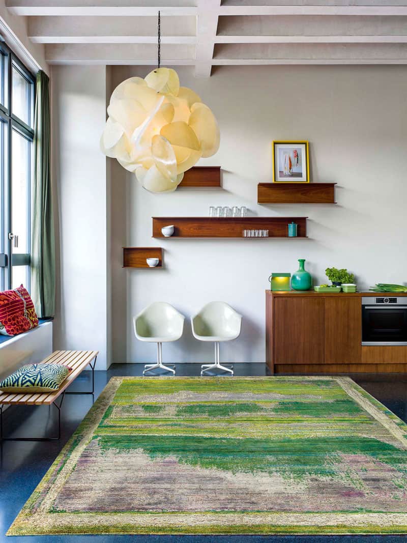 Green Mix handgemaakte luxe vloerkleed