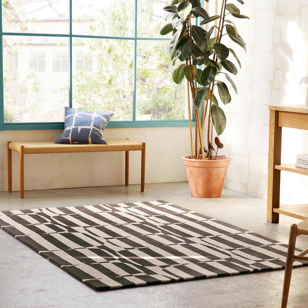 Lohko streep charcoal tapijt | Maat: 250 × 350 cm