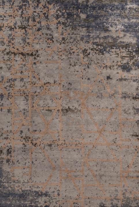 Handgeknoopt bamboe zijde abstract Indiaas vloerkleed
