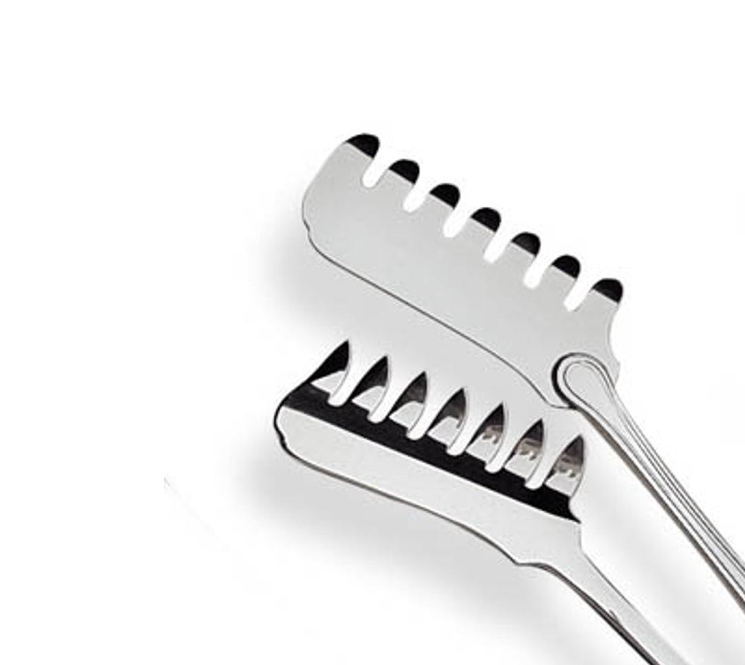 Verzilverde spaghetti serveertang