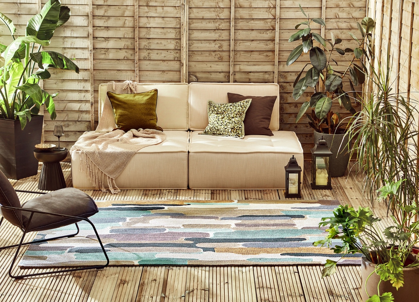 Trattino-sea glass outdoor tapijt | Maat: 140 × 200 cm