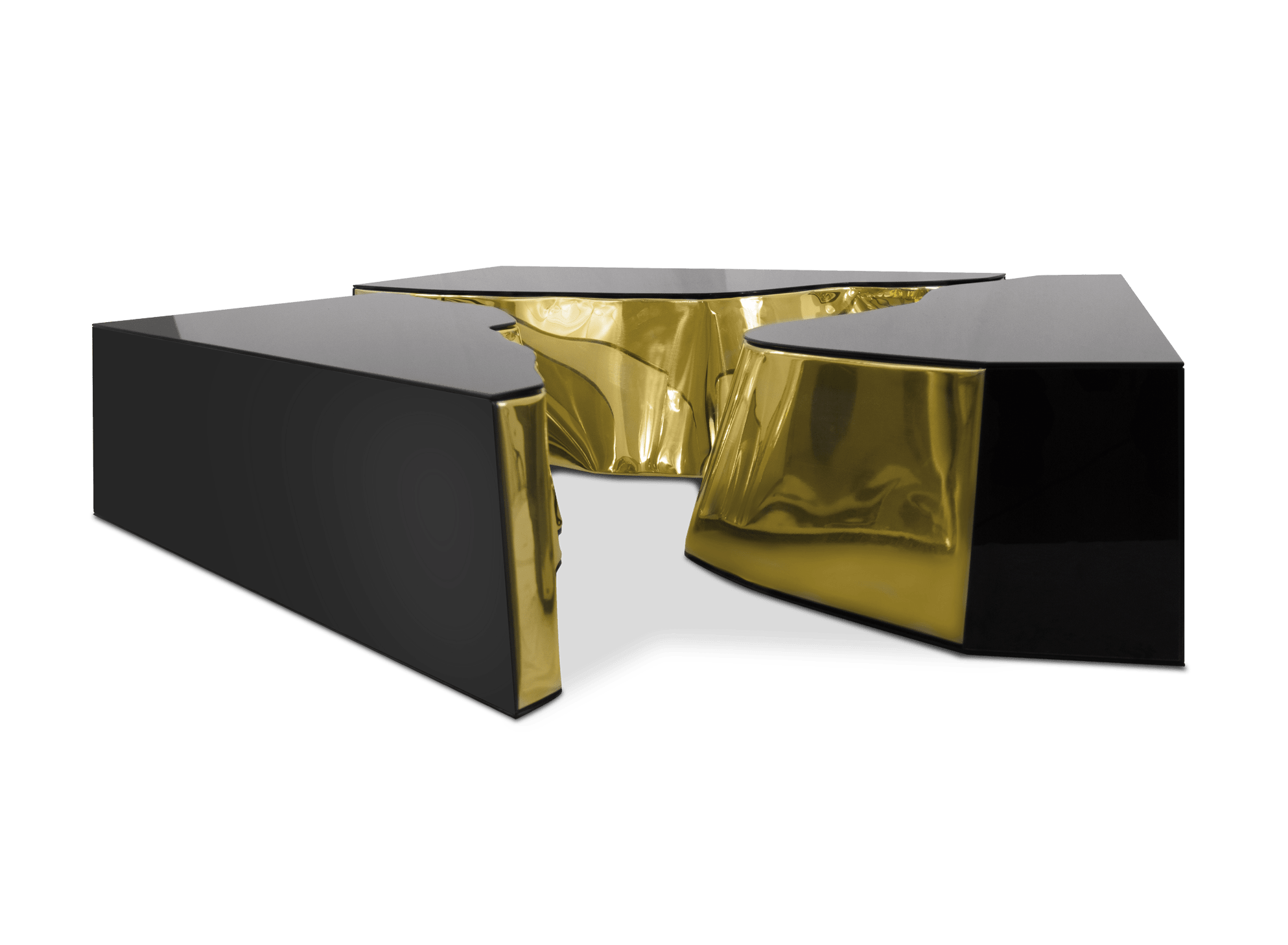 Fissure zwart gouden salontafel