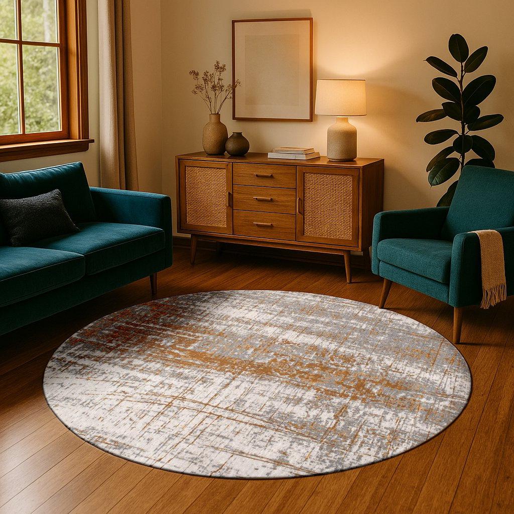 Columbus Gold rond tapijt | Maat: Ø 140 cm