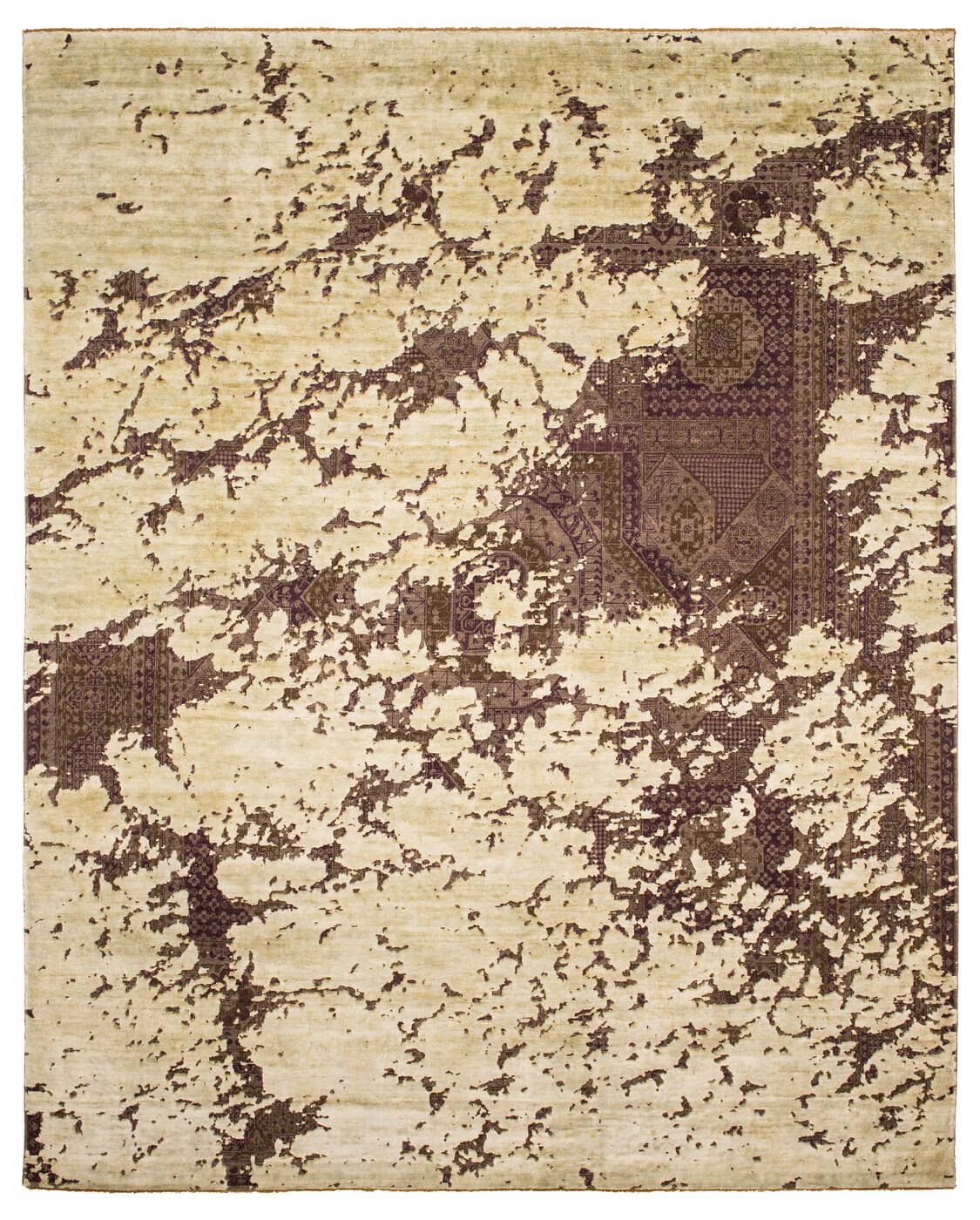 Mamluk temple aerial grijs zilvergrijs zijde tapijt | Maat: 300 × 400 cm