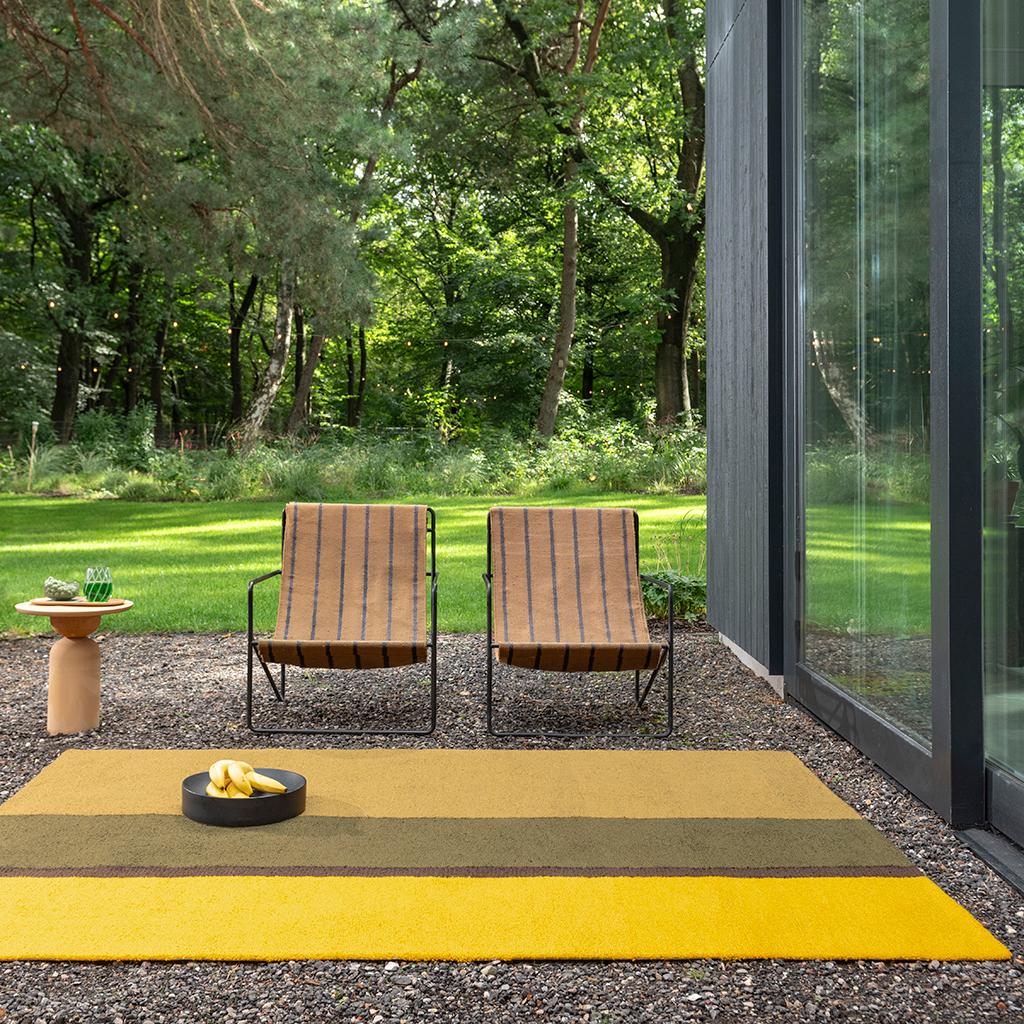Festival streep geel outdoor tapijt | Maat: 250 × 350 cm