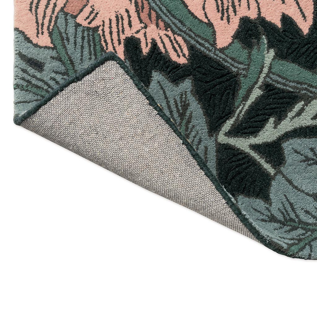 Honeysuckle & Tulip Teal vloerkleed | Maat: 140 × 200 cm