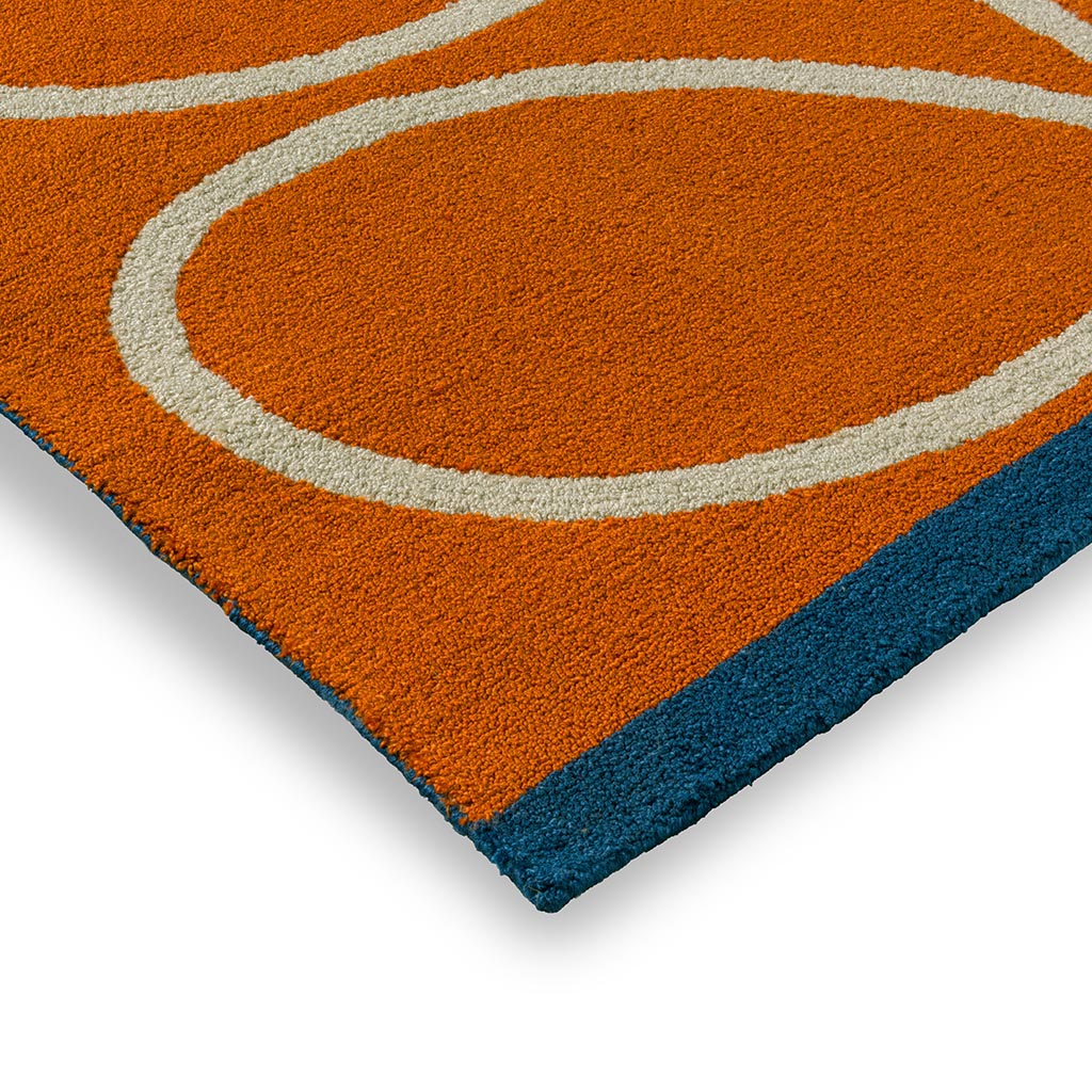 Linear stem oranje outdoor tapijt | Maat: 140 × 200 cm