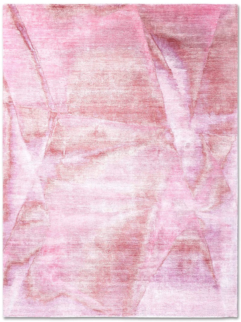 Roze handgeknoopt vloerkleed