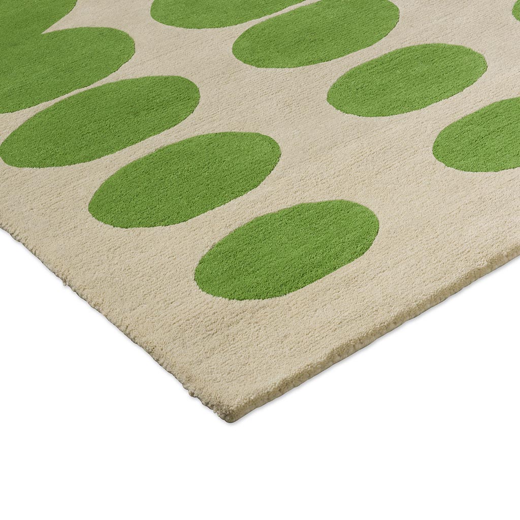Optical Oval Green/Cream vloerkleed | Maat: 250 × 350 cm