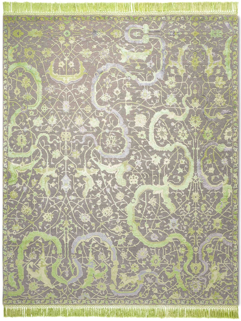Tabriz Green luxe tapijt | Maat: 365 × 457 cm