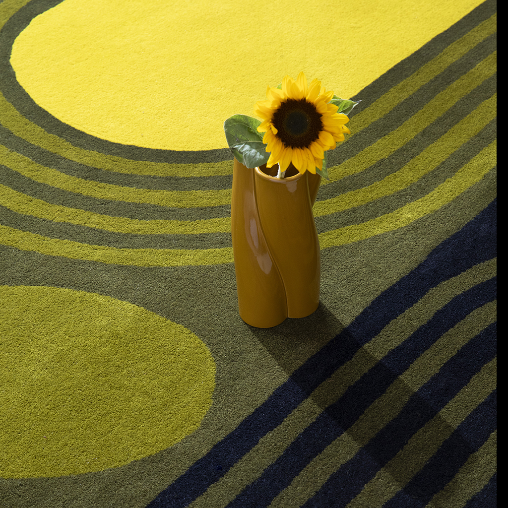 Striped tulip zeegras designer wol tapijt | Maat: 200 × 280 cm