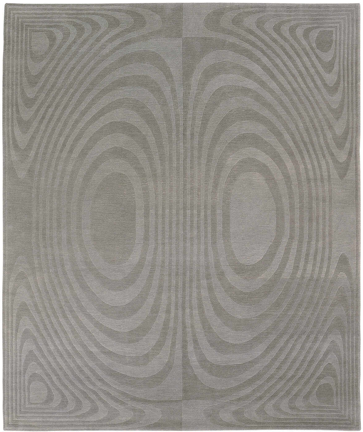 Op art grijs vloerkleed