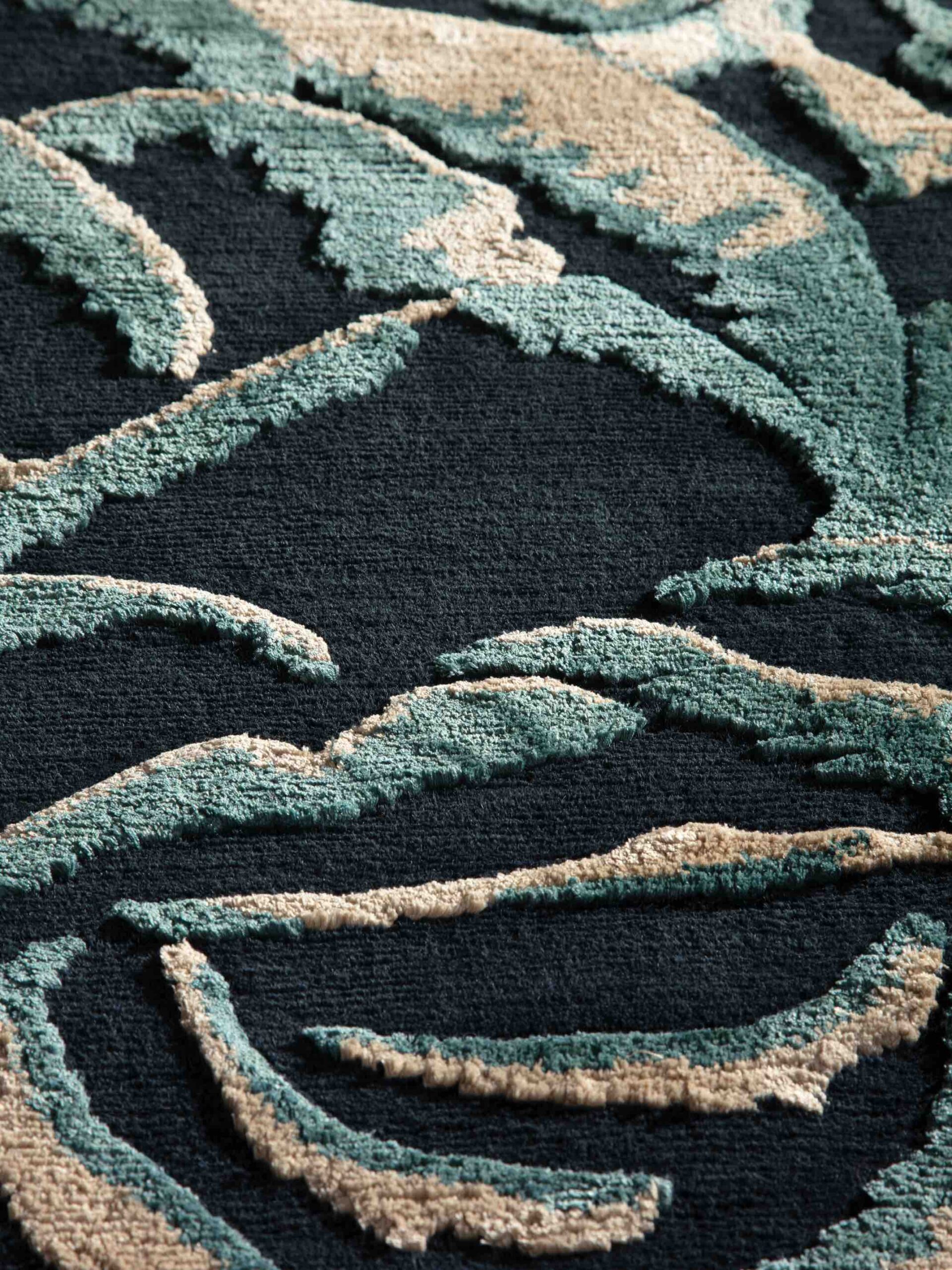 Donkere bloem designer vloerkleed