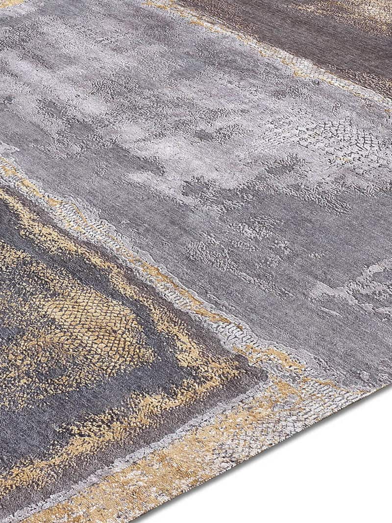Gold Silver handgeweven tapijt | Maat: 122 × 183 cm