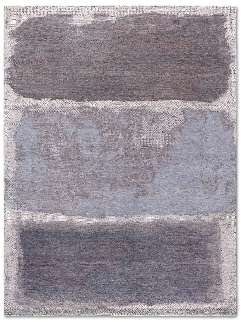 Grey Light Blue handgeweven tapijt | Maat: 183 × 274 cm