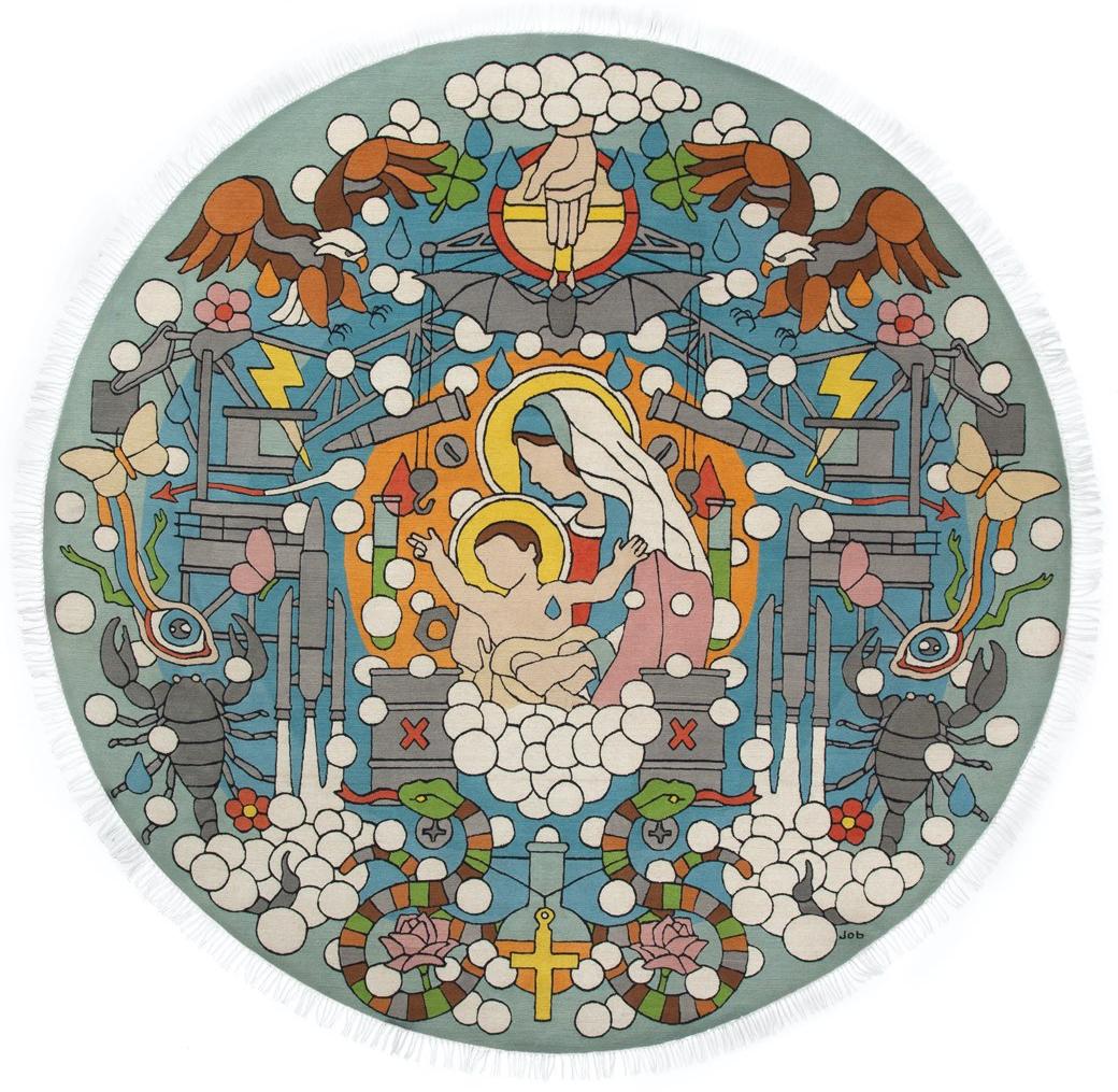 Birth rond vloerkleed