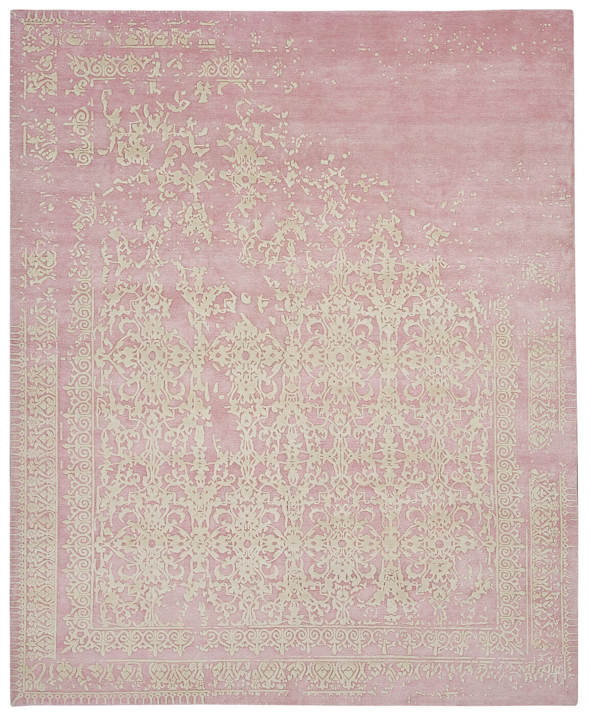 Ferrara rocked roze tapijt | Maat: 350 × 450 cm