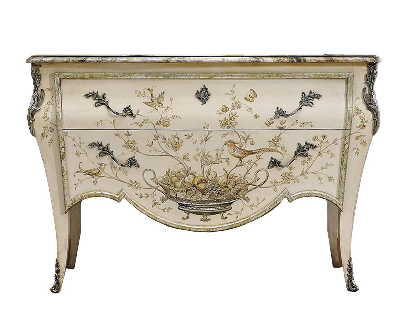 Baroque-stijl commode met beschilderd hout