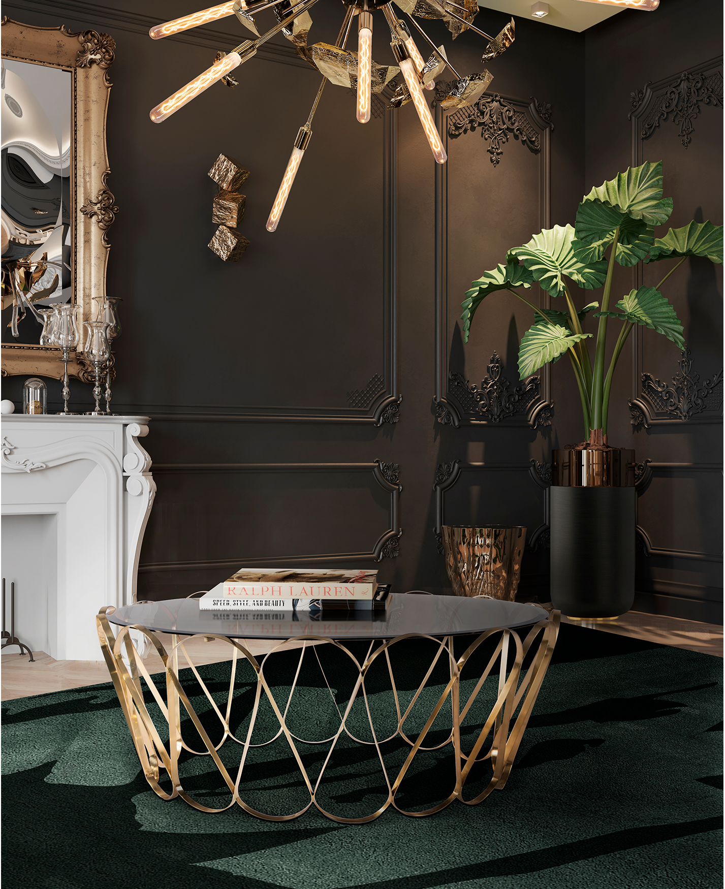 Aquarius gouden salontafel