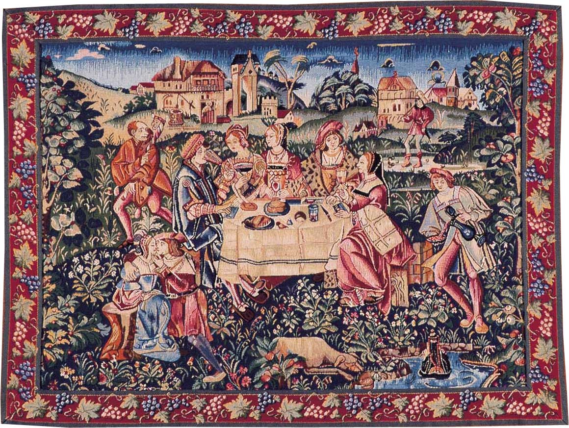 The Afternoon Tea wandtapijt met rand | Maat: 75 × 100 cm