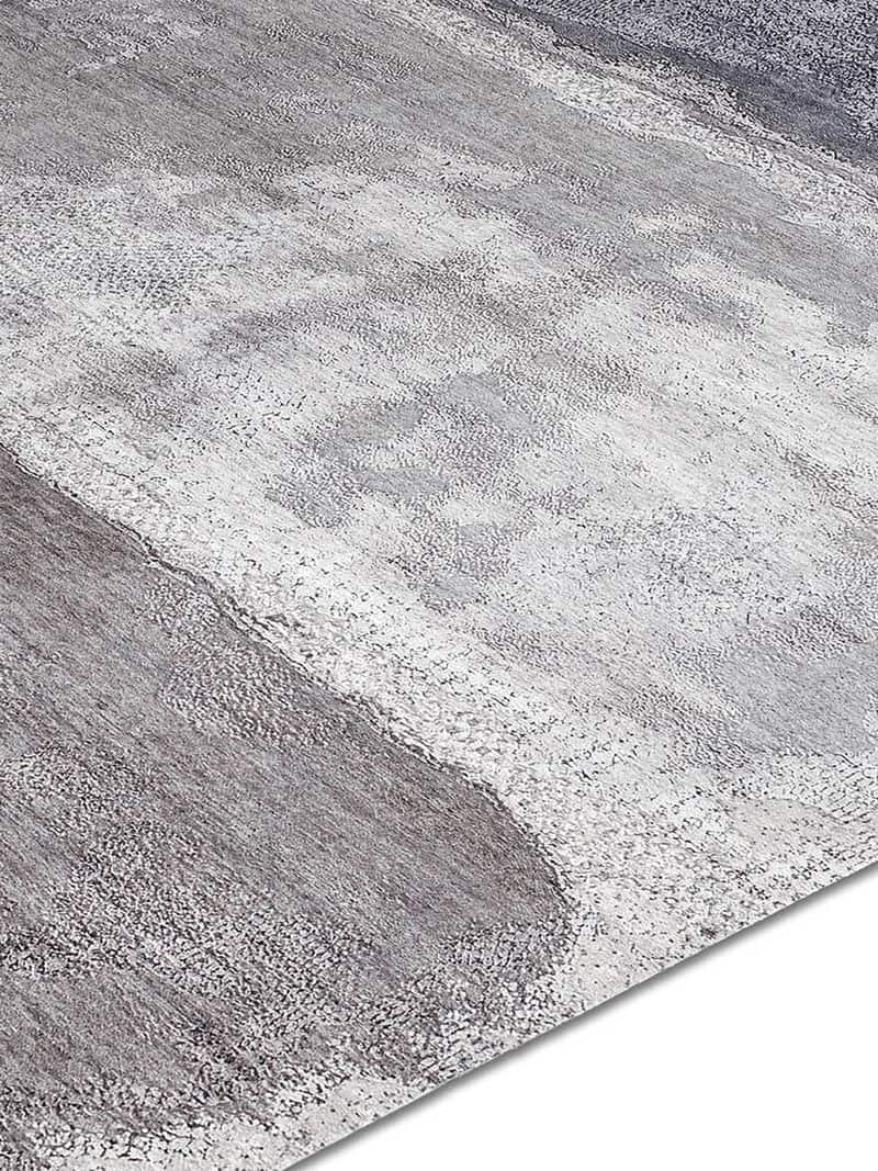 Silver White Grey handgeweven tapijt | Maat: 300 × 400 cm