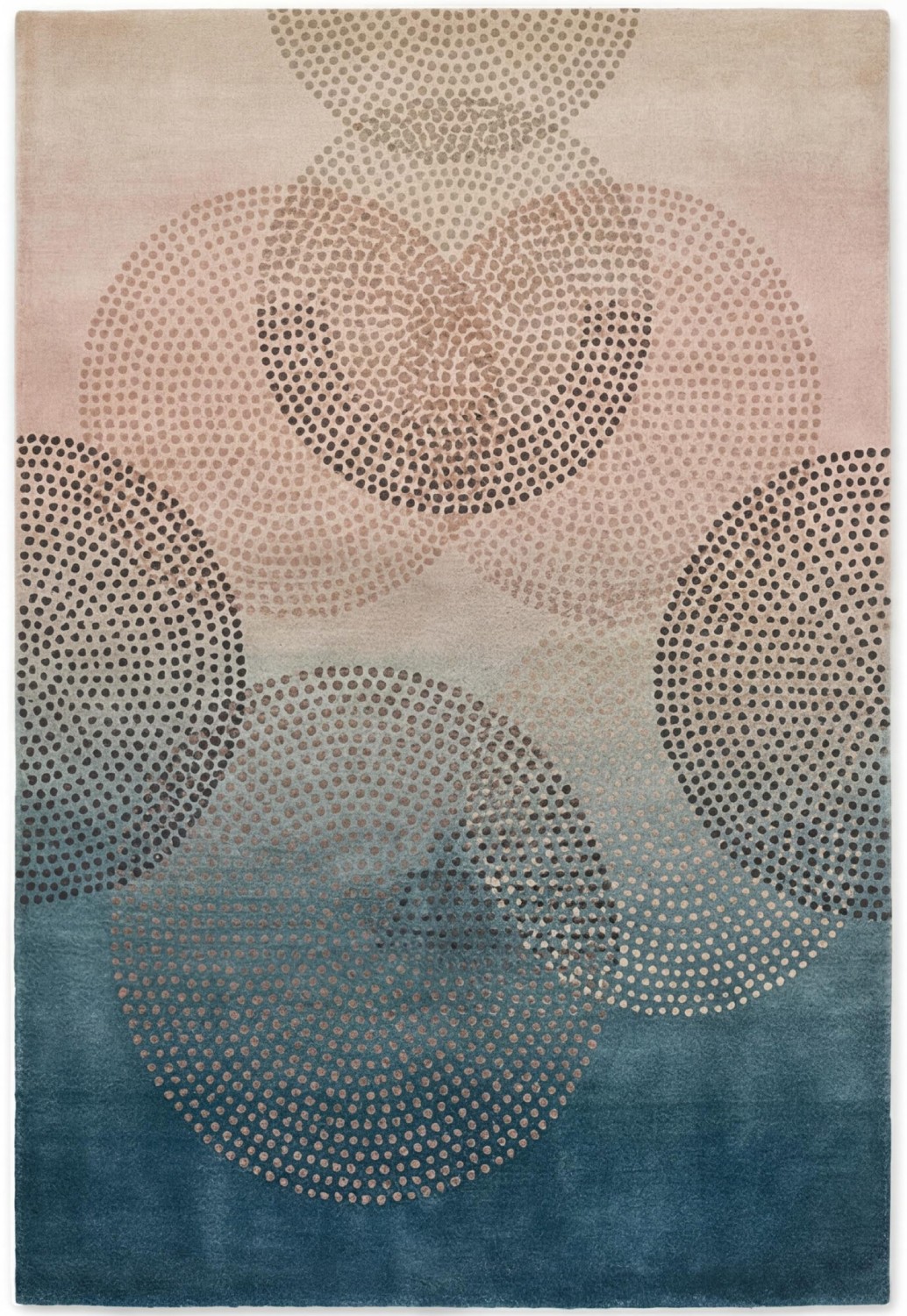 Misty Circles handgemaakt vloerkleed