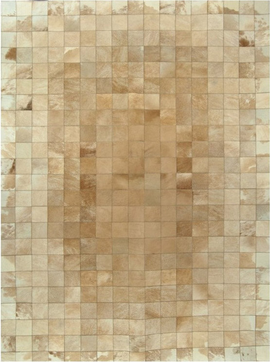 Mozaïek beige koeienhuid tapijt | Maat: 120 × 180 cm