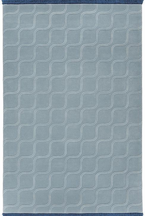 Lichtblauw handgetuft vloerkleed
