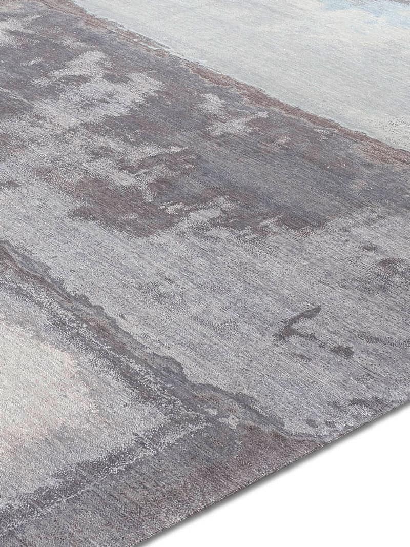 Zilver / grijs handgemaakte luxe tapijt | Maat: 122 × 183 cm