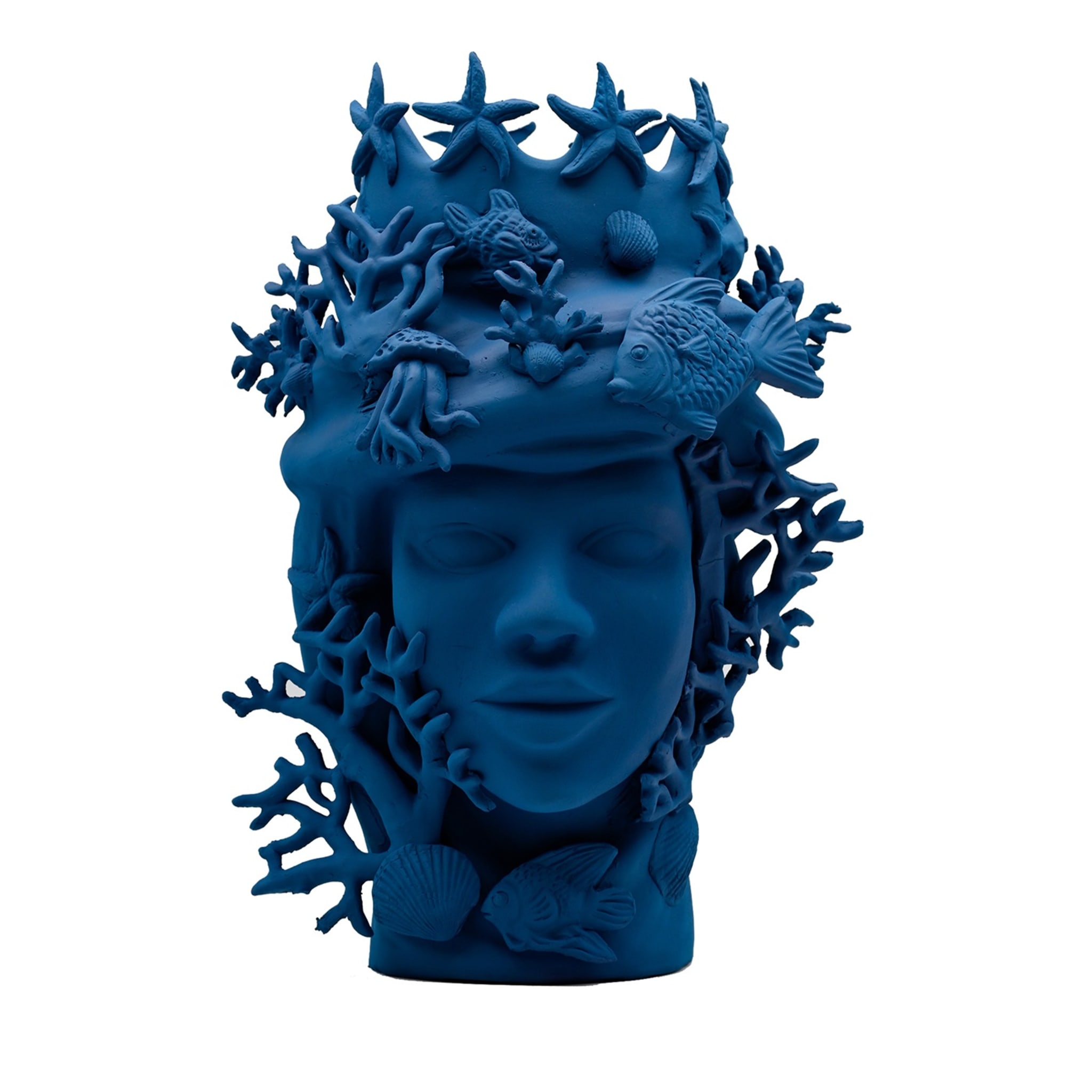Moor's Head koningsblauwe handgemaakte sculptuur