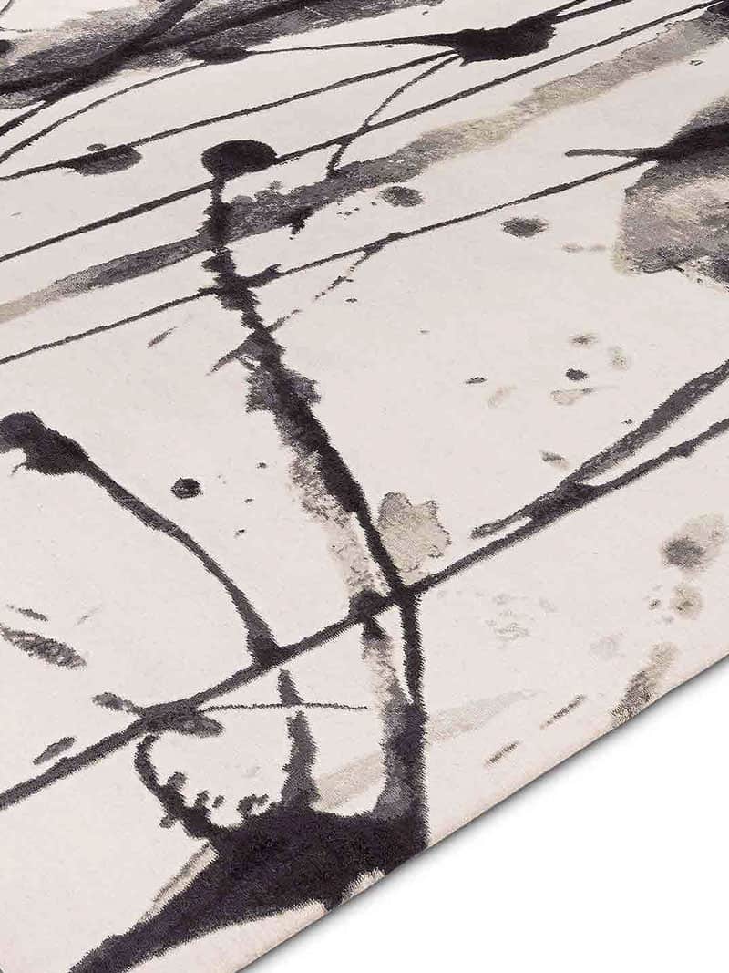 Zwart & wit handgemaakte luxe tapijt | Maat: 170 × 240 cm