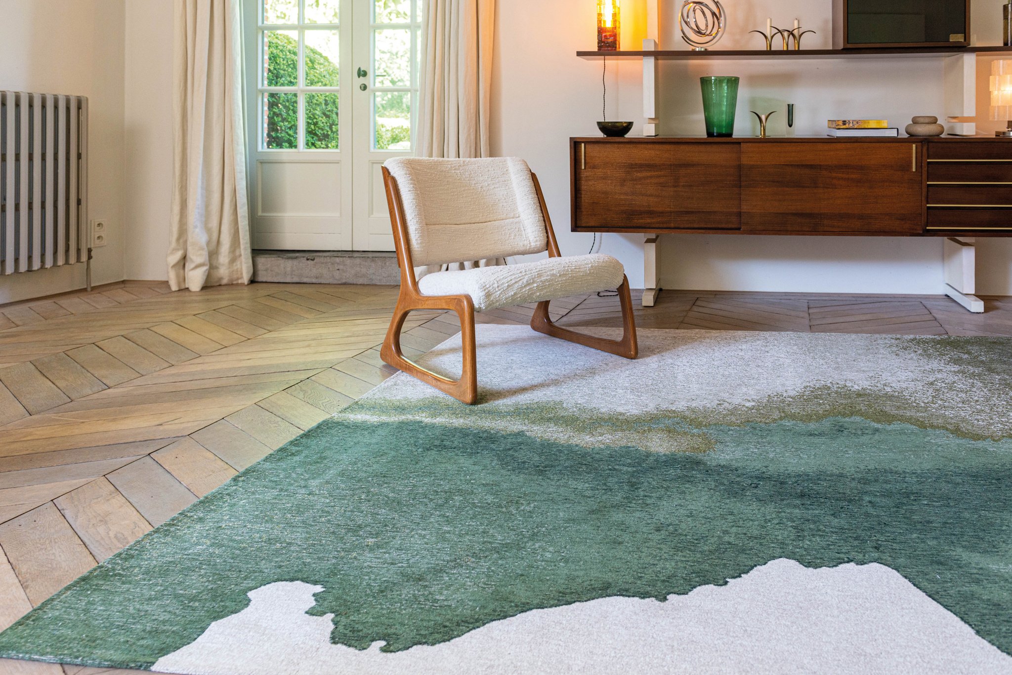 Palm Green tapijt | Maat: 140 × 200 cm