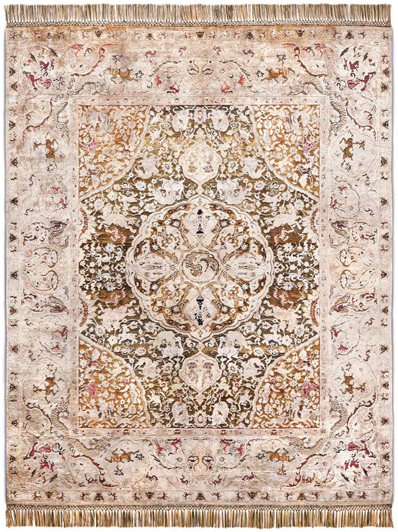 Gold luxe handgeknoopt tapijt | Maat: 170 × 240 cm