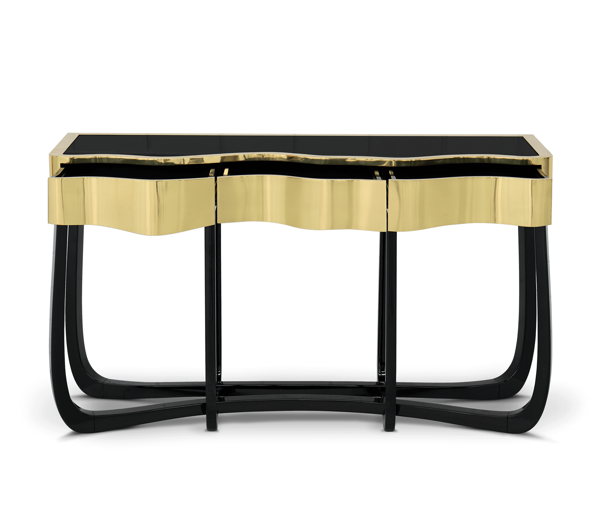 Serpentine gouden console