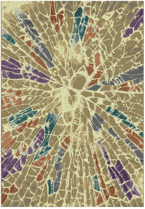 Abstract Multi machinaal geweven tapijt | Maat: 200 × 285 cm