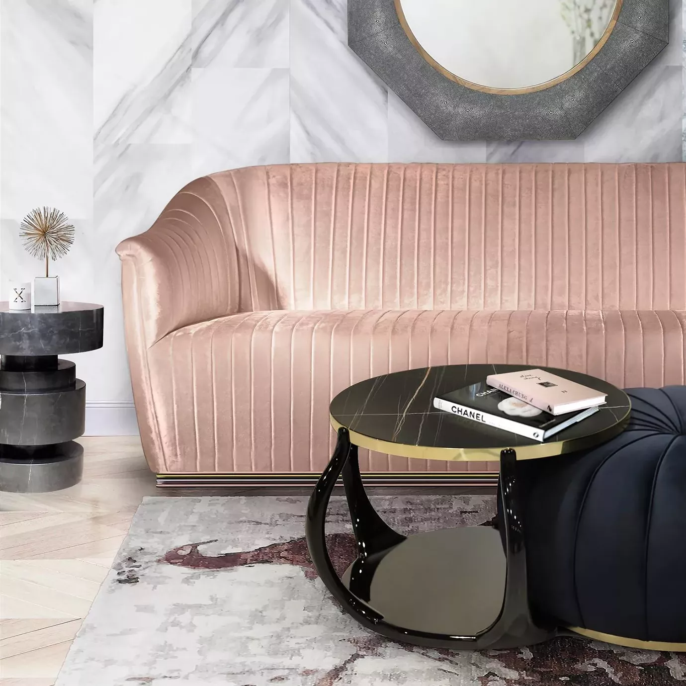 Enlace Sahara Noir marmer salontafel