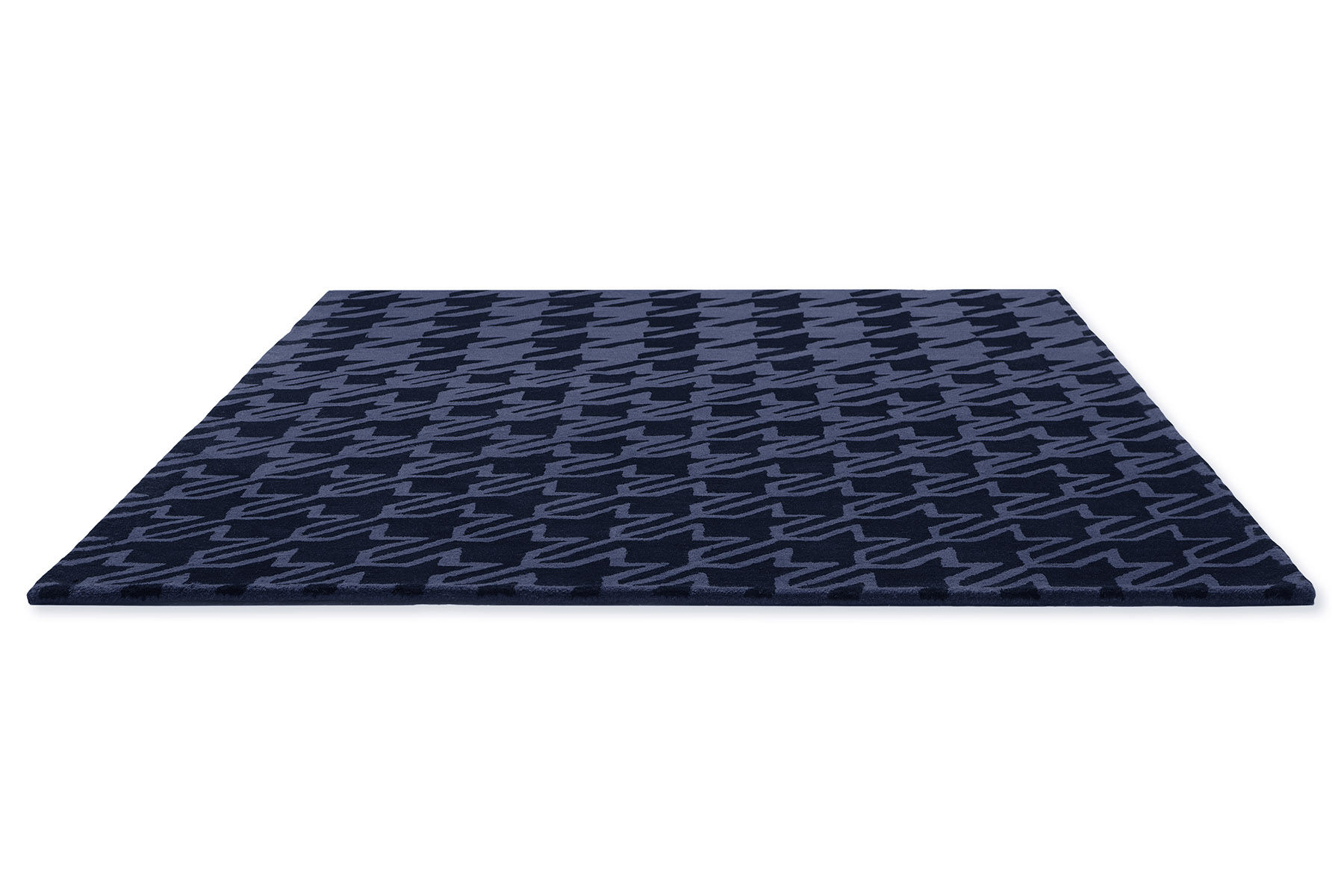 Houndstooth donkerblauw tapijt | Maat: 200 × 280 cm