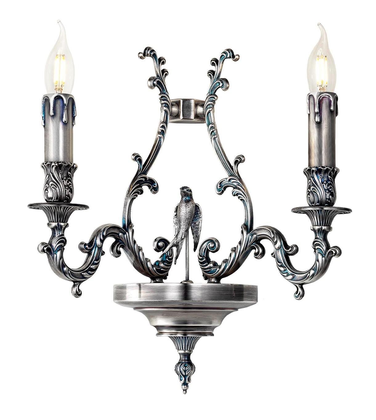 Bird Blauw Zilver 2-Lichts Wandlamp