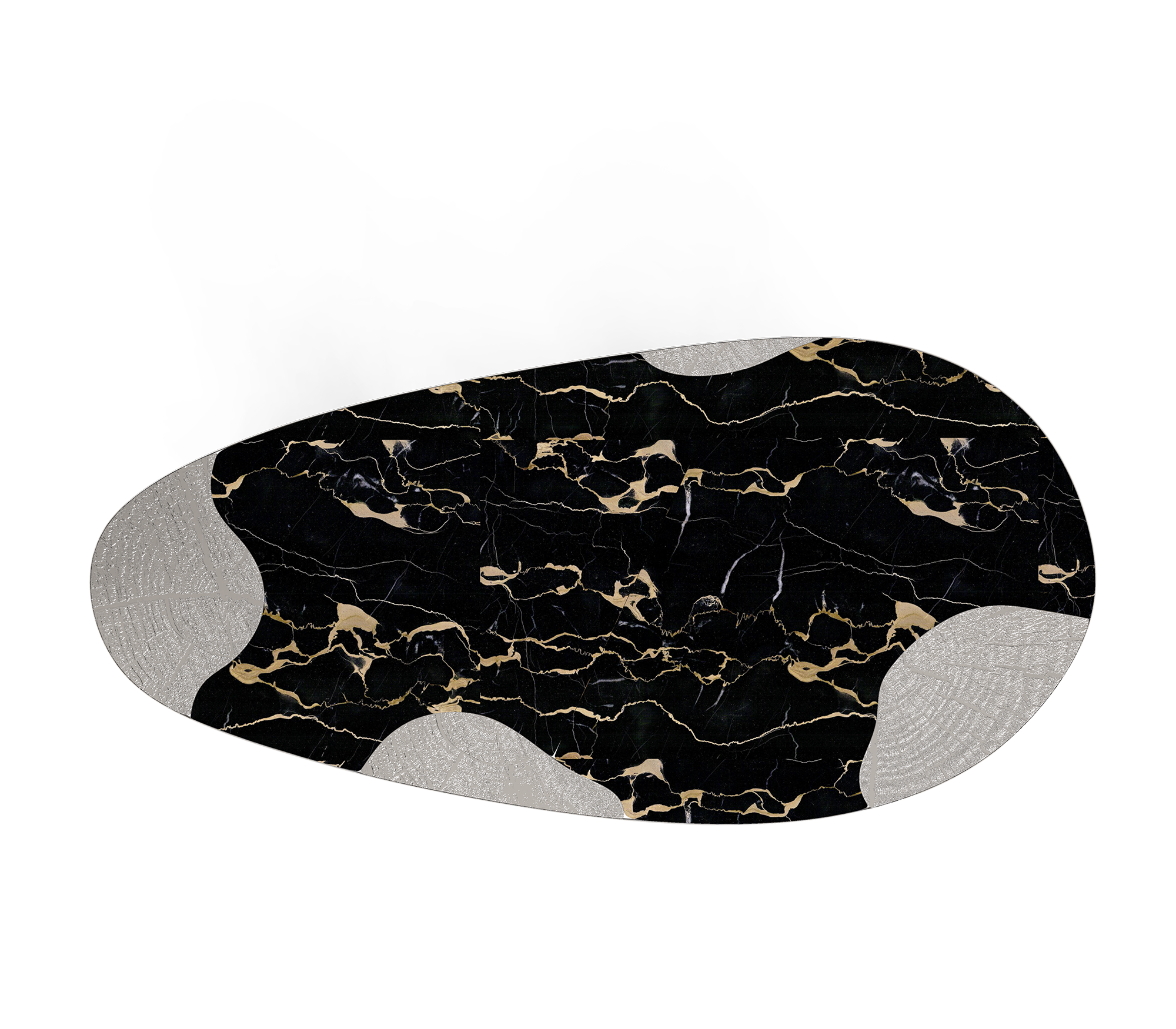 Athena Portoro marmer en zilveren eettafel